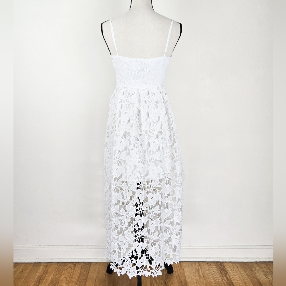 NWT NSR White Floral Lace Midi Dress - Picture 5 of 8